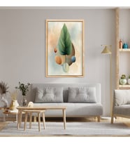Tekli Ahşap Lamine Çerçeveli Mdf Tablo Oval Şekil ve Yaprak (Ahşap)