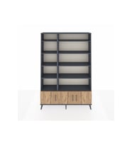 Arges Dolap 10 Raflı 3 Kapaklı 132x30x195 Antrasit-Çam/Antrasit