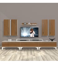 Decoraktiv Ekoflex 8D Mdf Silver Tv Ünitesi Tv Sehpası - Beyaz Ceviz (Beyaz - Ceviz)