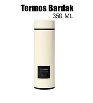 Paslanmaz Çelik Matara Termos Su Şişesi 350ML Vakumlu Kapak - Beyaz