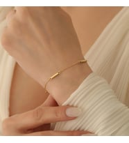 925 Ayar Gümüş Çubuk Bileklik (Gold)