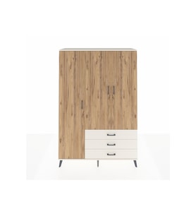 Hyperion Dolap 6 Raflı 3 Çekmeceli Tek Askılı 132x44x195 Aytaşı-Çam/Aytaşı