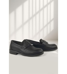 Rakerplus Loafer Siyah Mat Erkek Klasik Çocuk Ayakkabı