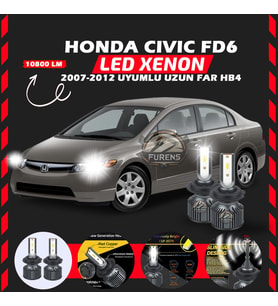 Honda Civic FD6 2007-2012 Uzun Far Uyumlu Şimşek Etkili Led Xenon Premium Series HB4