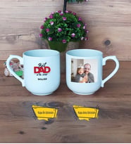 Babaya Hediye Kupa Bardak Oval Fotoğraflı Babaya Doğum Günü Hediyesi