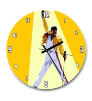 Cakatablo Freddie Mercury Sarı Zemin Duvar Saati
