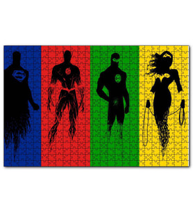Cakapuzzle Süperman Flash Green Lantern Wonde 120 Parça Puzzle Yapboz MDF(Ahşap)