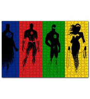 Cakapuzzle Süperman Flash Green Lantern Wonde 120 Parça Puzzle Yapboz MDF(Ahşap)