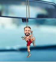 Kişiye Özel Kick Boxçu Tasarımlı Karikatür Araba Dikiz Ayna Süsü 112