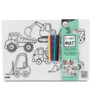 Funny Mat - İş Makineleri Ve Taşıtlar 6'Lı Kalem Hediyeli 30 x 40 cm