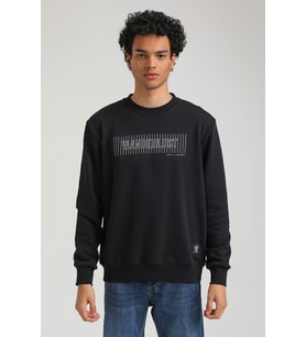 Bisiklet Yaka Lacivert Regular Custom Sweatshirt 23FWM60149