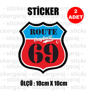 69 bayburt memleket rota gidiş etiket sticker çıkartma - 2 adet - motosiklet araba otomobil kamyon kamyonet cam uyumlu