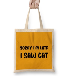 Funny Cat Lover Gifts For Women Men Kids Bez Çanta Uzun Saplı