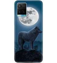 Vivo Y21a Plus Kılıf Resimli Desenli Silikon Platinium Series Wolf Moon 1857