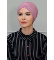 Gül Kurusu Pratik Hazır Geçmeli Tesettür Bone Sandy Kumaş Üç Çapraz 1803_18