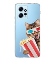 PrintiFy Xiaomi Redmi Note 12 4G ile Uyumlu Kedi 1 Kamera Korumalı Şeffaf Kılıf