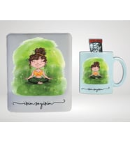 Kişiye Özel Bilek Destekli Mouse Pad & Kupa Bardak Yoga Desenli