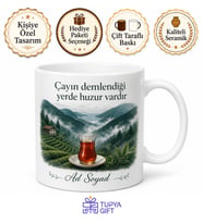 Çay ve Karadeniz Temalı Baskılı Kupa Bardak Hediye Porselen Mug