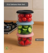 3'Lü Saklama Kabı Bpa Free Hava Almaz Sızdırmaz Beslenme Kabı 360 ml