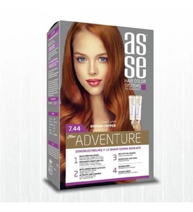 Asse Hair Color System Saç Boyası Kumral Bakır No: 7.44