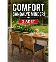 2 Adet Bağcıklı Özel Dikişli Süngerli Pamuklu Kumaş Sandalye Minderi