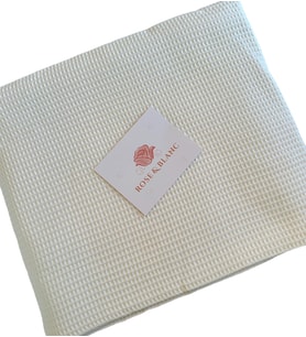 %100 Doğal Pamuk Çift Kişilik Waffle Yatak Örtüsü (220x240cm) (Krem)