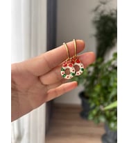 Yılbaşı temalı çelik küpe