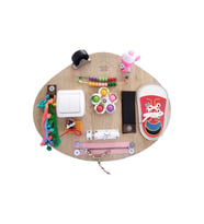 İnce Motor Gelişimi İçin Duyusal Aktivite Panosu-Ahşap Oyuncak-Busy Board 42x33cm