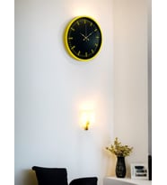 36 Cm Sarı Dekoratif Duvar Saati (Standart)