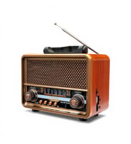 Nostaljik Ahşap Görünüm Eskitme Radyo,Güneş Panelli Radyo (Ekru - Kahverengi)