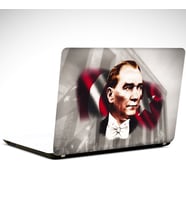Bayrak ve Atatürk Laptop Sticker 14 inch (35X26CM)