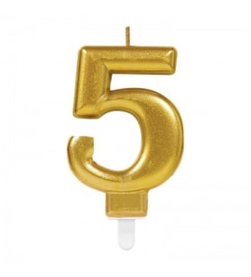 5 Rakamı Mum Gold Renk