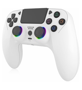 Oyun Kolu Bluetooth Oyun Kolu Pc Uyumlu Oyun Kolu Kablosuz Bağlantı Rgb Renk Modu Çift Titreşim Uzun Pil Ömrü Eksenli Sensör Turbo Hızı (Beyaz)
