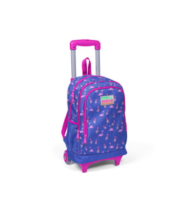 Coral High Kids Lavanta Pembe Flamingo Desenli Üç Bölmeli Çekçekli Okul Sırt Çantası 23132