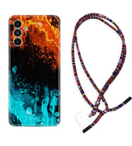 Samsung A23 A31 A32 A50 A51 A52 A53 A70 Kılıf Boyun Asklı Rasta Silikon Orange Blue Color 1665