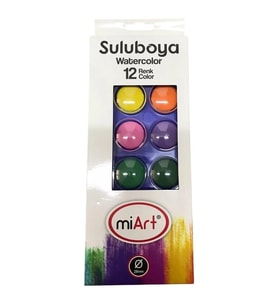 MİART MSB12 28mm SULUBOYA KARTON KUTU 12'Lİ (12 RENK)