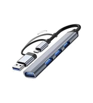 TAPLIN 2 In 1 Adaptör 4 Port Type C USB 3.0 Hub  USB 3.0 Adapter Type-C Çevirici USB Hub (Siyah)