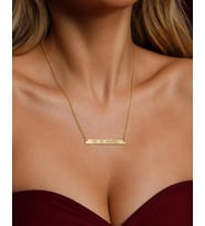 Kişiye Özel 925 Ayar Gümüş Minimalist Plaka Roman Rakam Tarih Kolye (Gold)