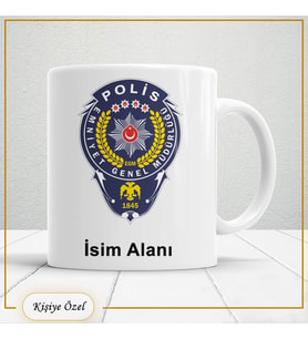 Polislere Özel İsim Yazılabilir Kupa Bardak – Kişiye Özel Meslek Temalı Hediye-123
