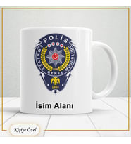 Polislere Özel İsim Yazılabilir Kupa Bardak – Kişiye Özel Meslek Temalı Hediye-123