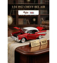 Motor Max 1:24 1957 Chevy Bel Air Yeşil Die-Cast Metal Klasik Model Araba Lisanslı