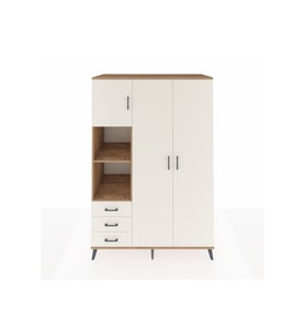 Kronos Dolap 6 Raflı 3 Çekmeceli Tek Askılı 132x59x195 Çam-Aytaşı/Aytaşı