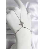 316L Çelik Gümüş Renk Kelebek Model Kadın Şahmeran 5886 - SSSSSS5225-4749