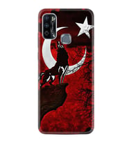 Infinix Hot 9 Play Kılıf Resimli Desenli Baskılı Silikon Kılıf Wolf and Moon 2 1381