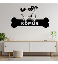 Kemikli Köpek Ahşap Duvar Tablosu