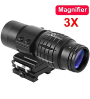 Magnifier 3x Yakınlaştırmalı Dürbün  22mm Ray Uyumlu, Katlanır Yaylı Ayaklı