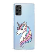 Samsung Galaxy S20 Plus Uyumlu Kamera Korumalı Kapak Unicorn Tasarımlı  Şeffaf  Kılıf