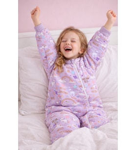 2.5 Tog Yorgan Gerektirmeyen Kalın Elyaf Dolgulu Çocuk Uyku Tulumu Pamuk Astarlı