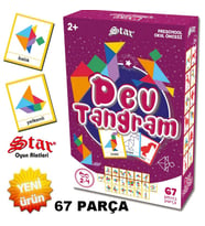 67 Parça Dev Tangram Okul Öncesi Eğitici Oyuncak Zeka Geliştirici Tangram Star Dev Tangram Stoktan