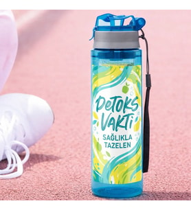 BK Gift Detoks Tasarımlı Süzgeç Hazneli Suluk 500 ml -10, BPA İçermeyen Detoks Matara